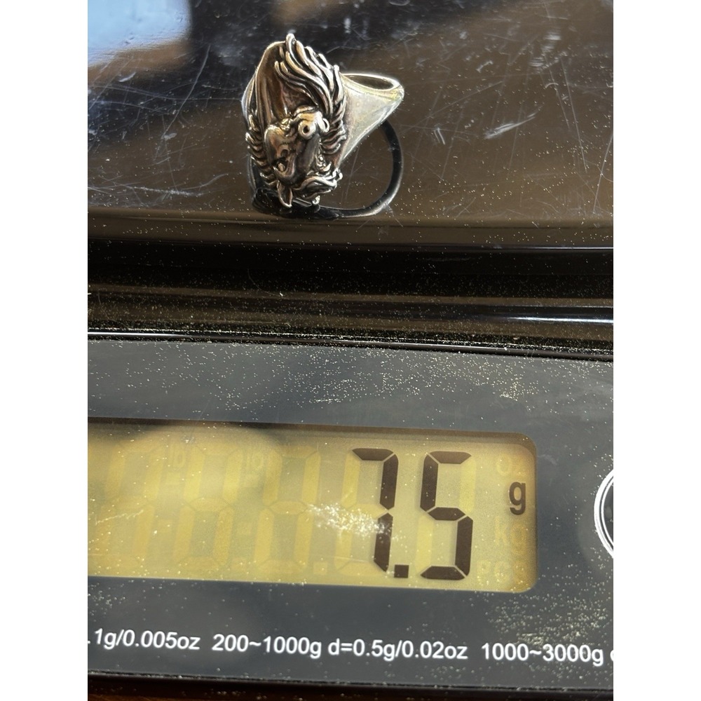 Vintage Silver Cloud Inc 925 Sterling Silver Dimensional Horse Head Ring SZ 8.5 - Picture 12 of 12